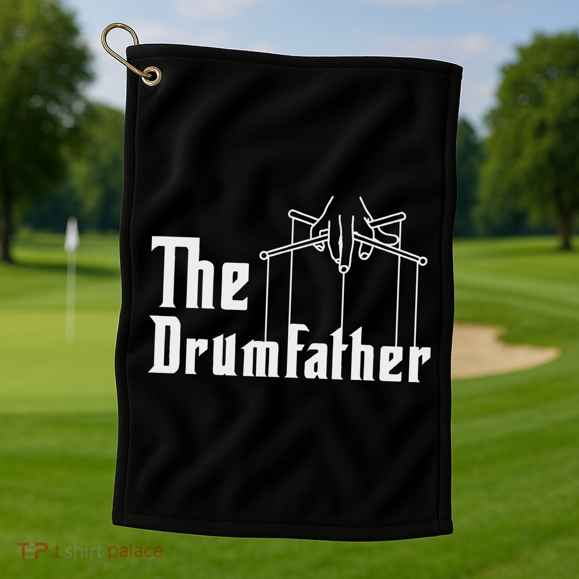 The Drumfather Musician Percussion Instrument Player Drummer Golf Towel
