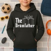 The Drumfather Musician Percussion Instrument Player Drummer Kids Hoodie thumb 2