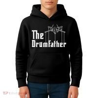 The Drumfather Musician Percussion Instrument Player Drummer Kids Hoodie thumb 4