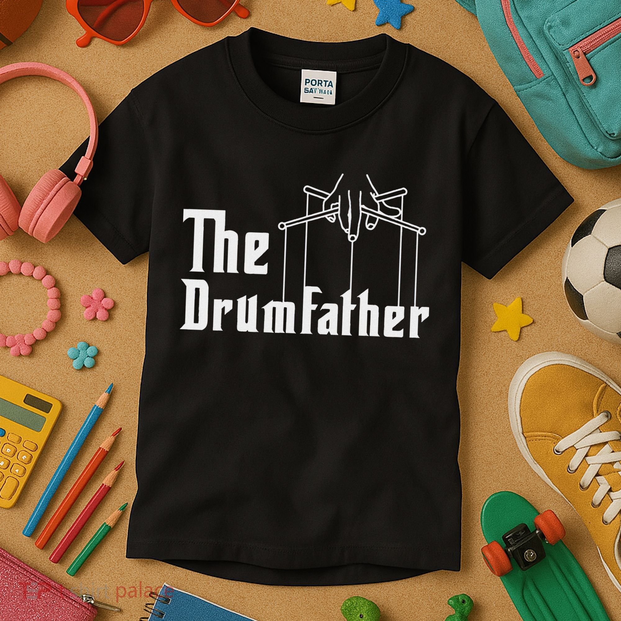 The Drumfather Musician Percussion Instrument Player Drummer Kids T-Shirt