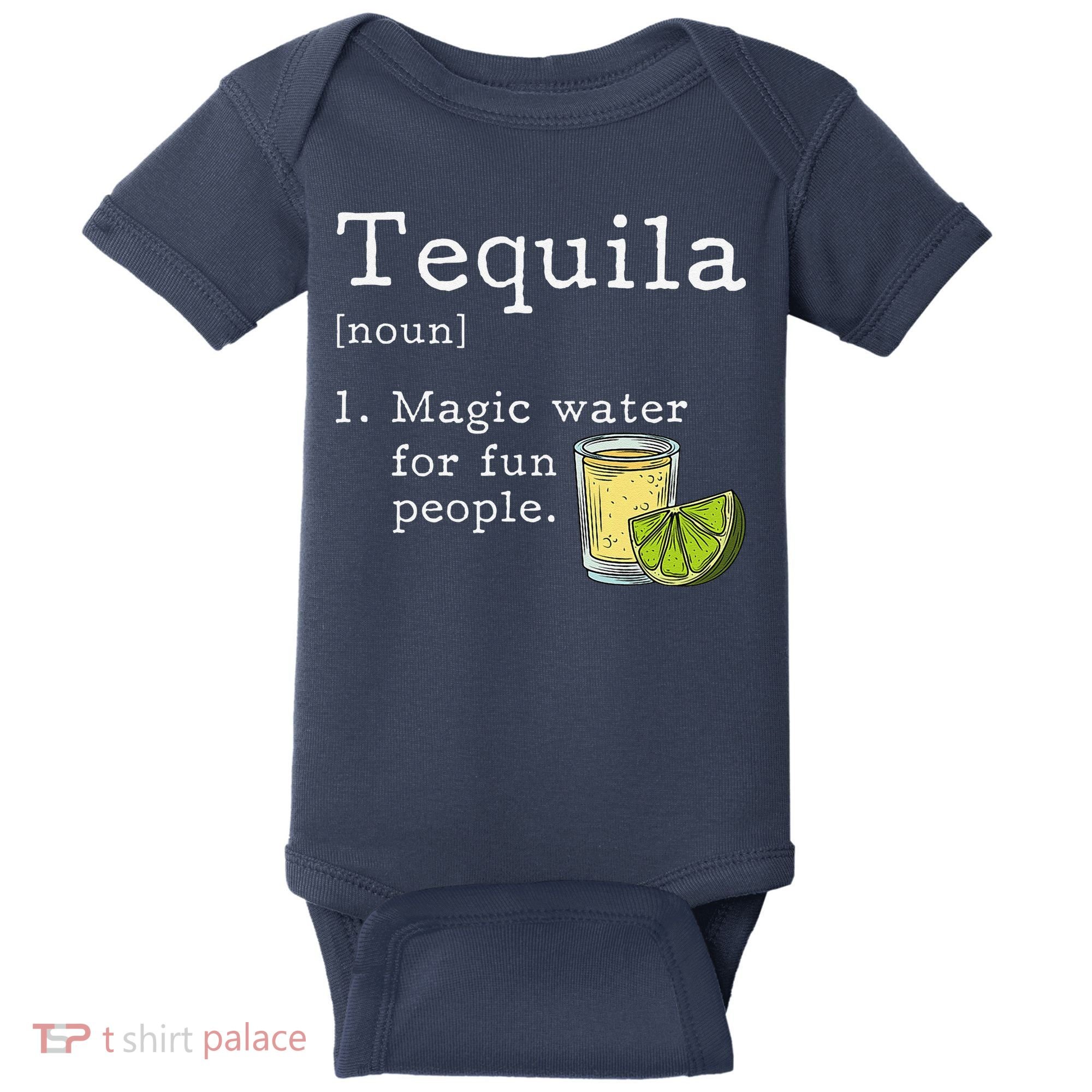 Tequila Definition Magic Water For Fun People Drinking Baby Bodysuit
