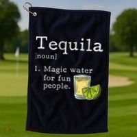 Tequila Definition Magic Water For Fun People Drinking Golf Towel thumb 1