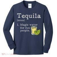 Tequila Definition Magic Water For Fun People Drinking Kids Long Sleeve Shirt thumb 0