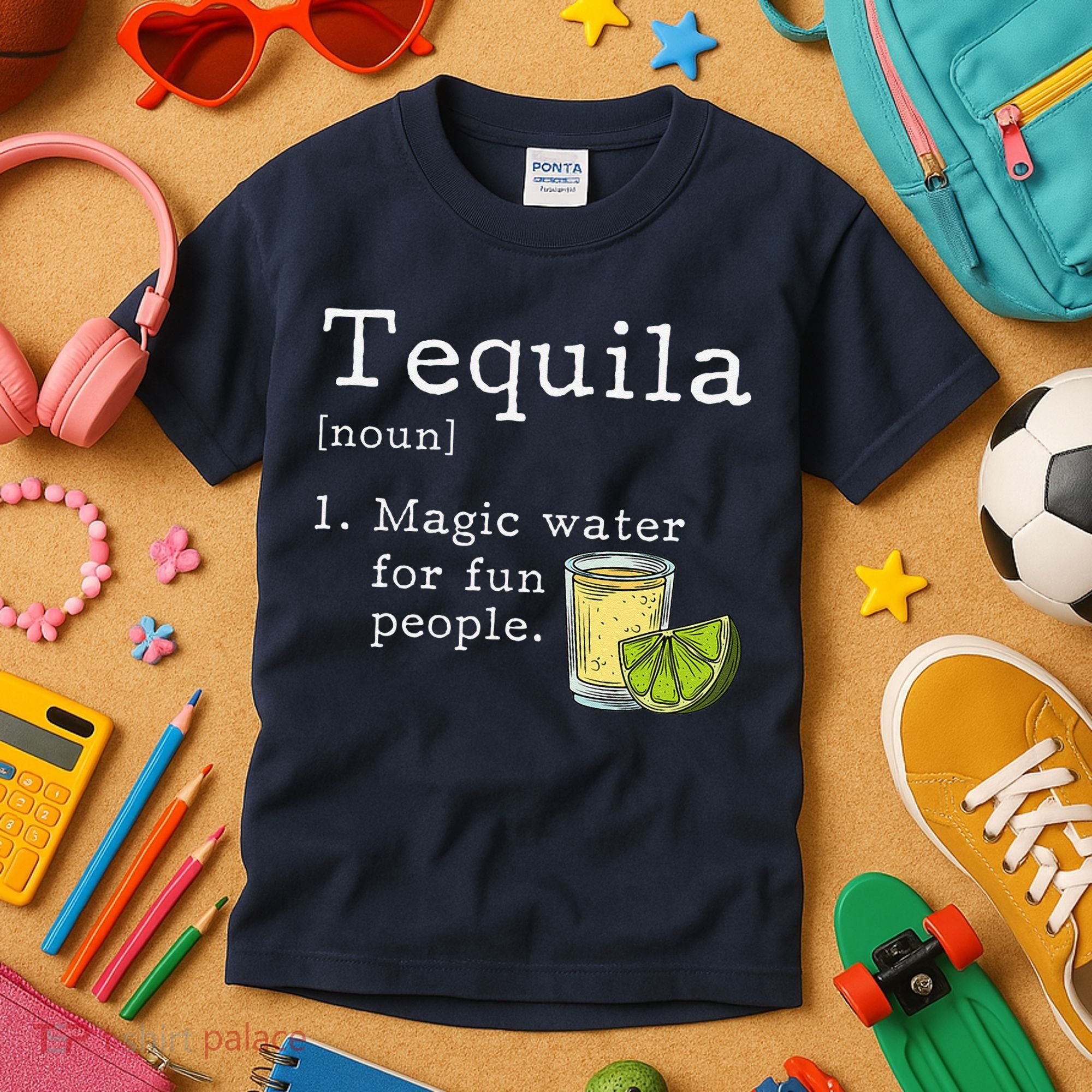 Tequila Definition Magic Water For Fun People Drinking Kids T-Shirt