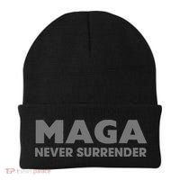 Trump Dark Maga Never Surrender Beanie thumb 0