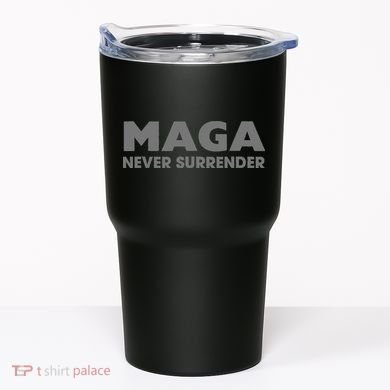 Trump Dark Maga Never Surrender Tumbler