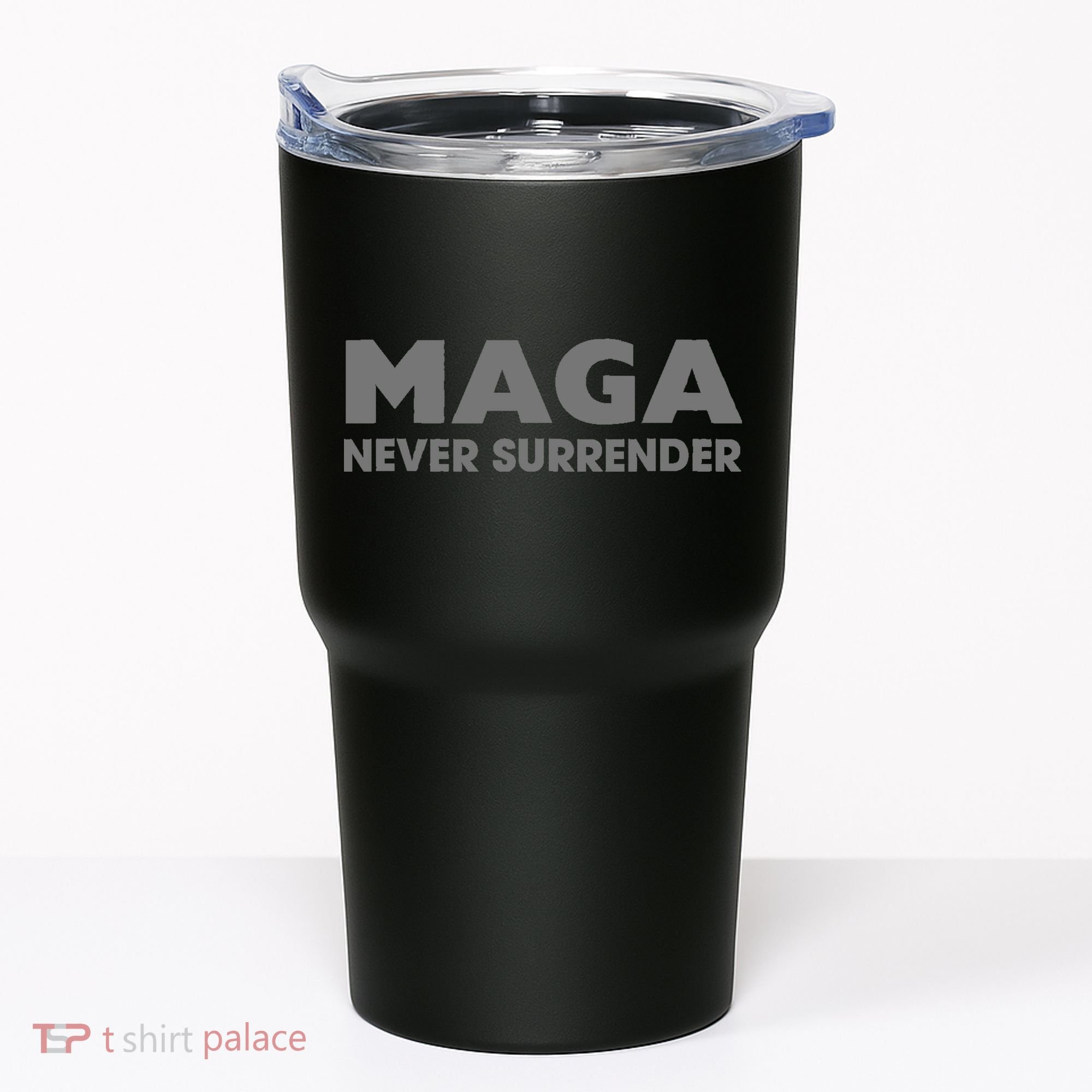 Trump Dark Maga Never Surrender Tumbler