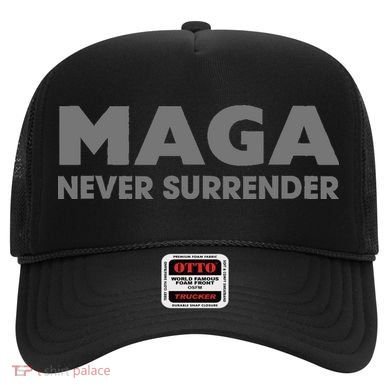 Trump Dark Maga Never Surrender Hat