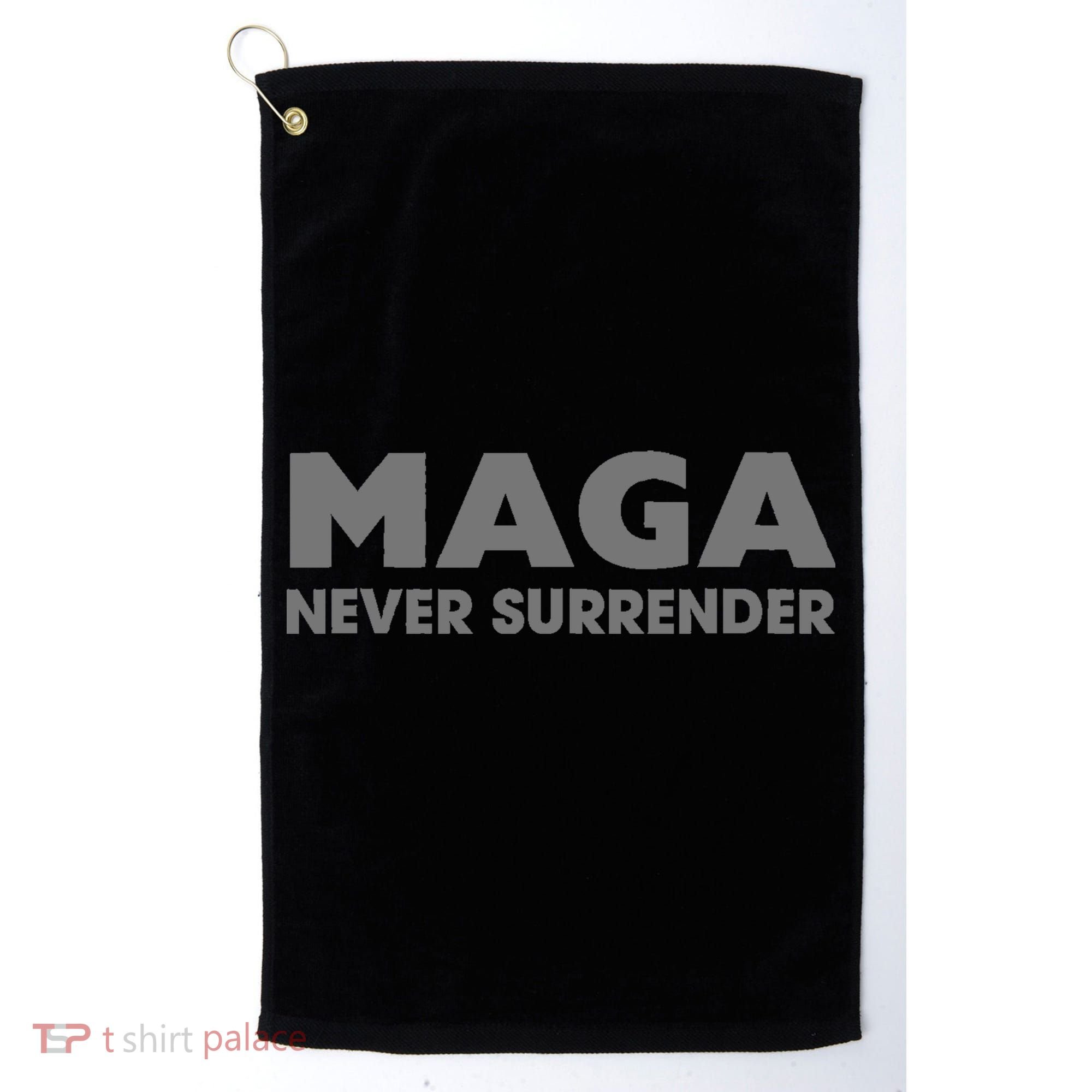 Trump Dark Maga Never Surrender Golf Towel