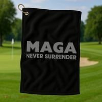 Trump Dark Maga Never Surrender Golf Towel thumb 1
