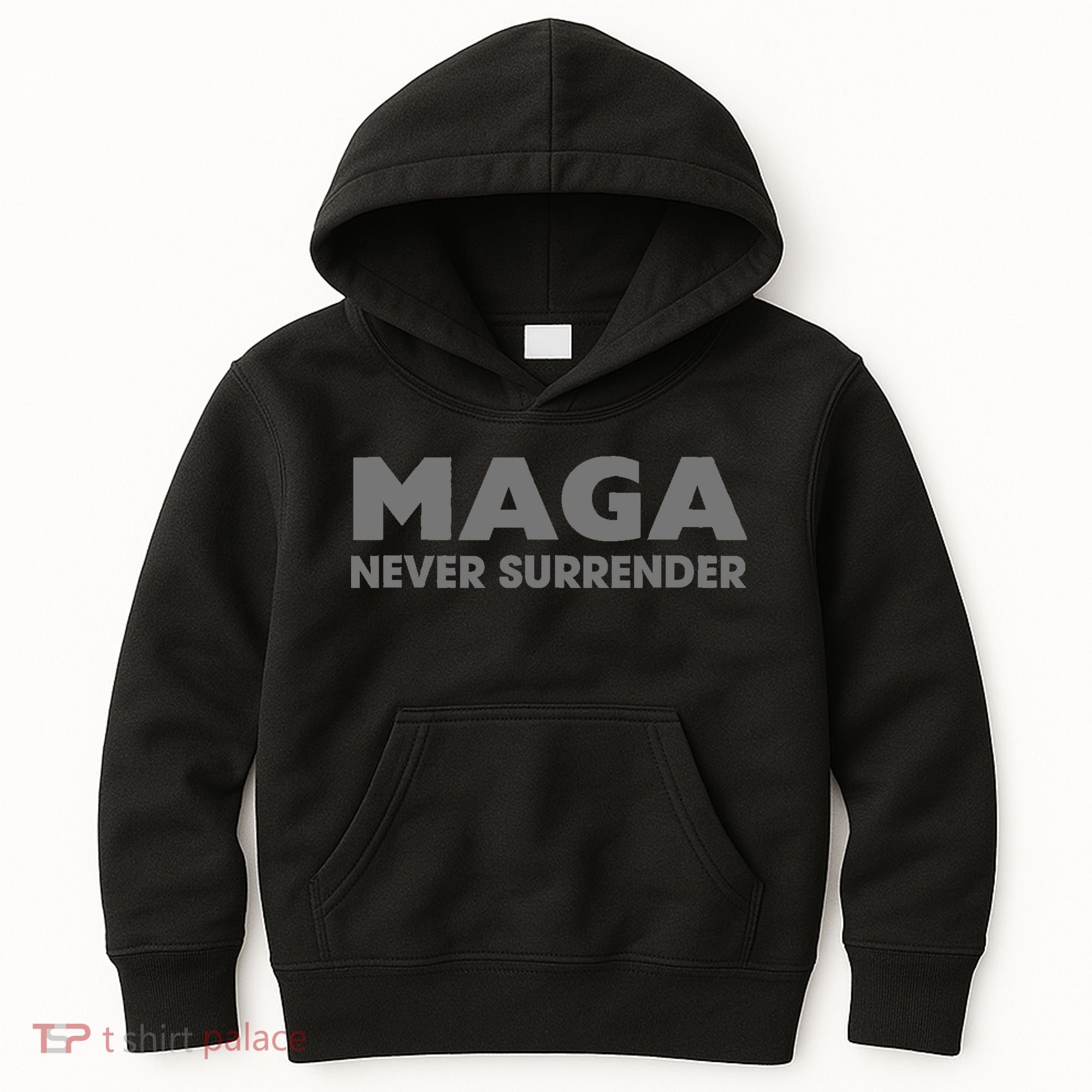 Trump Dark Maga Never Surrender Kids Hoodie