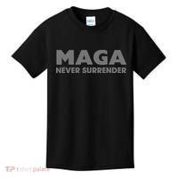 Trump Dark Maga Never Surrender Kids T-Shirt thumb 0