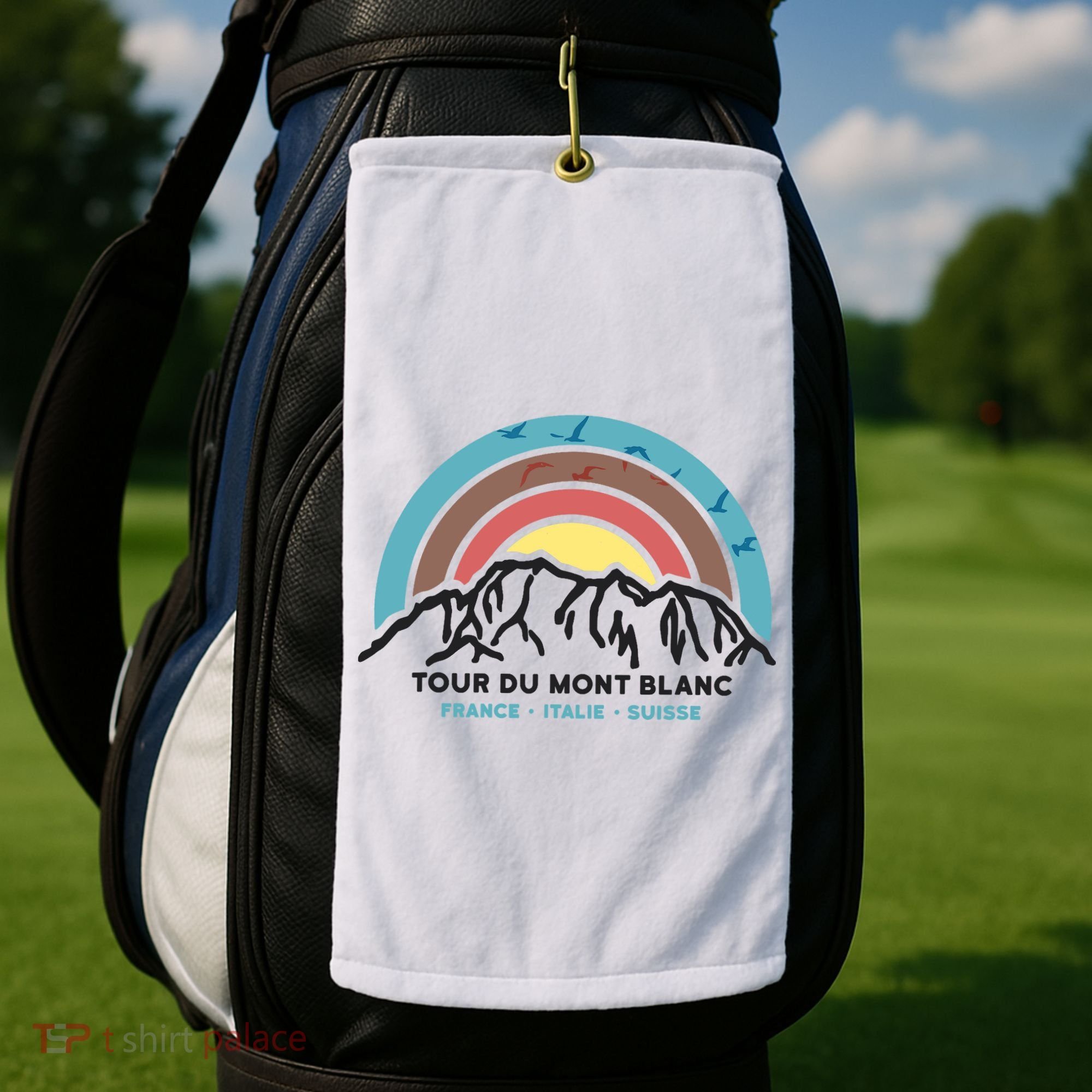 Tour Du Mont Blanc Finisher Chamonix France Hiking Souvenir Golf Towel