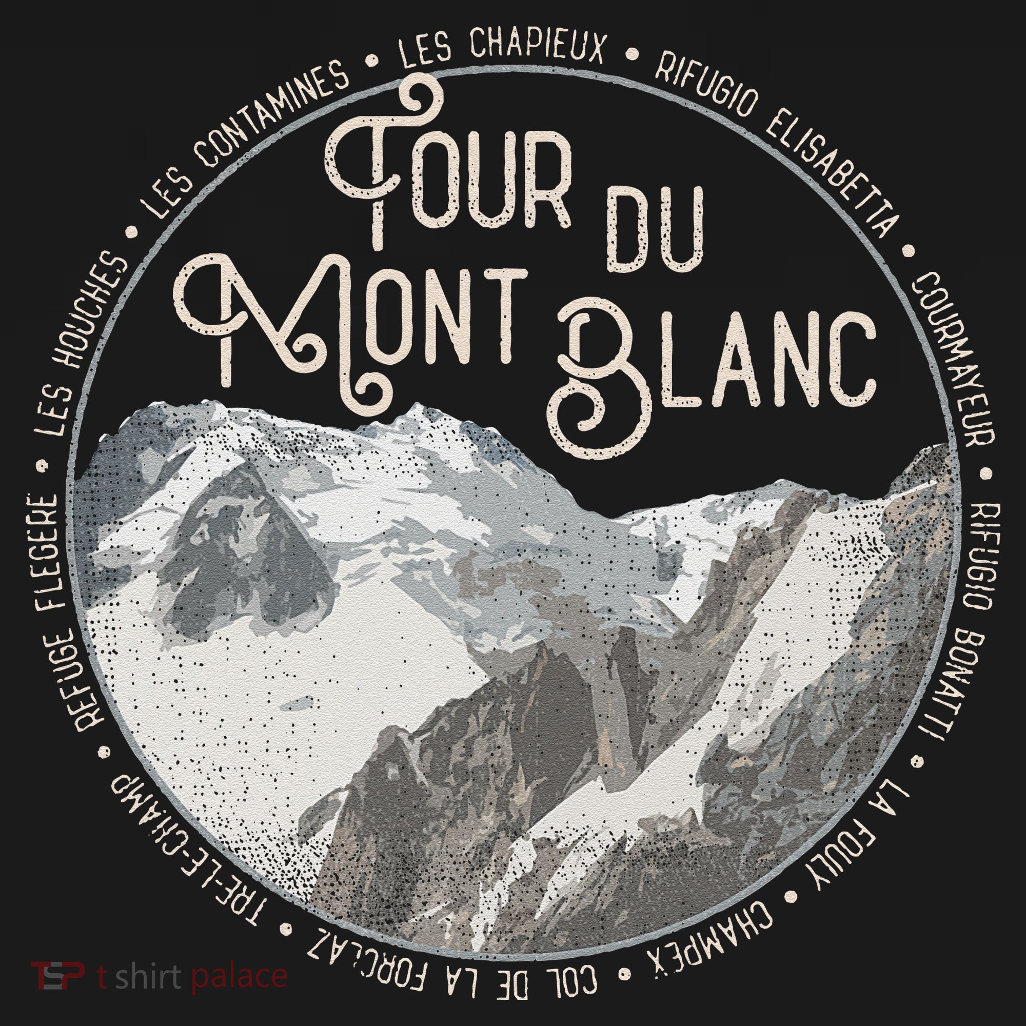 Tour Du Mont Blanc Gear European Hiking Trail Souvenir Hiker T-Shirt