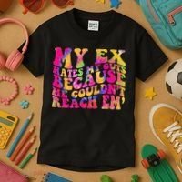 Tie Dye My Ex Hates My Guts Because He Couldn't Reach Em' Kids T-Shirt thumb 3