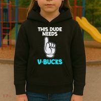 This Dude Needs V Bucks Funny Kids Hoodie thumb 3
