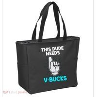 This Dude Needs V Bucks Funny Tote Bag thumb 2