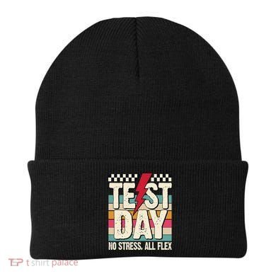 Test Day No Stress All Flex Funny Motivational Testing Day Beanie