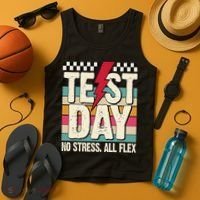 Test Day No Stress All Flex Funny Motivational Testing Day Tank Top thumb 4
