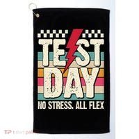 Test Day No Stress All Flex Funny Motivational Testing Day Golf Towel thumb 0