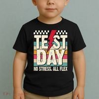 Test Day No Stress All Flex Funny Motivational Testing Day Toddler T-Shirt thumb 2