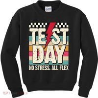 Test Day No Stress All Flex Funny Motivational Testing Day Kids Sweatshirt thumb 0