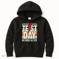 Test Day No Stress All Flex Funny Motivational Testing Day Kids Hoodie thumb 0