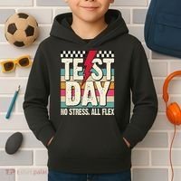 Test Day No Stress All Flex Funny Motivational Testing Day Kids Hoodie thumb 2