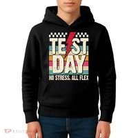 Test Day No Stress All Flex Funny Motivational Testing Day Kids Hoodie thumb 4