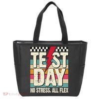 Test Day No Stress All Flex Funny Motivational Testing Day Tote Bag thumb 0