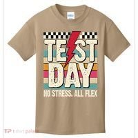 Test Day No Stress All Flex Funny Motivational Testing Day Kids T-Shirt thumb 0