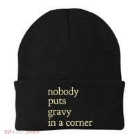 Thanksgiving Dinner Nobody Puts Gravy In A Corner Beanie thumb 0