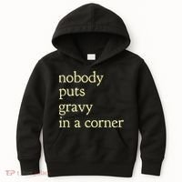 Thanksgiving Dinner Nobody Puts Gravy In A Corner Kids Hoodie thumb 0