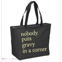 Thanksgiving Dinner Nobody Puts Gravy In A Corner Tote Bag thumb 2