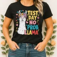 Test Day No Prob Llama Llama Teacher Testing Day Women's T-Shirt thumb 2