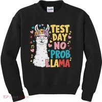 Test Day No Prob Llama Llama Teacher Testing Day Kids Sweatshirt thumb 0
