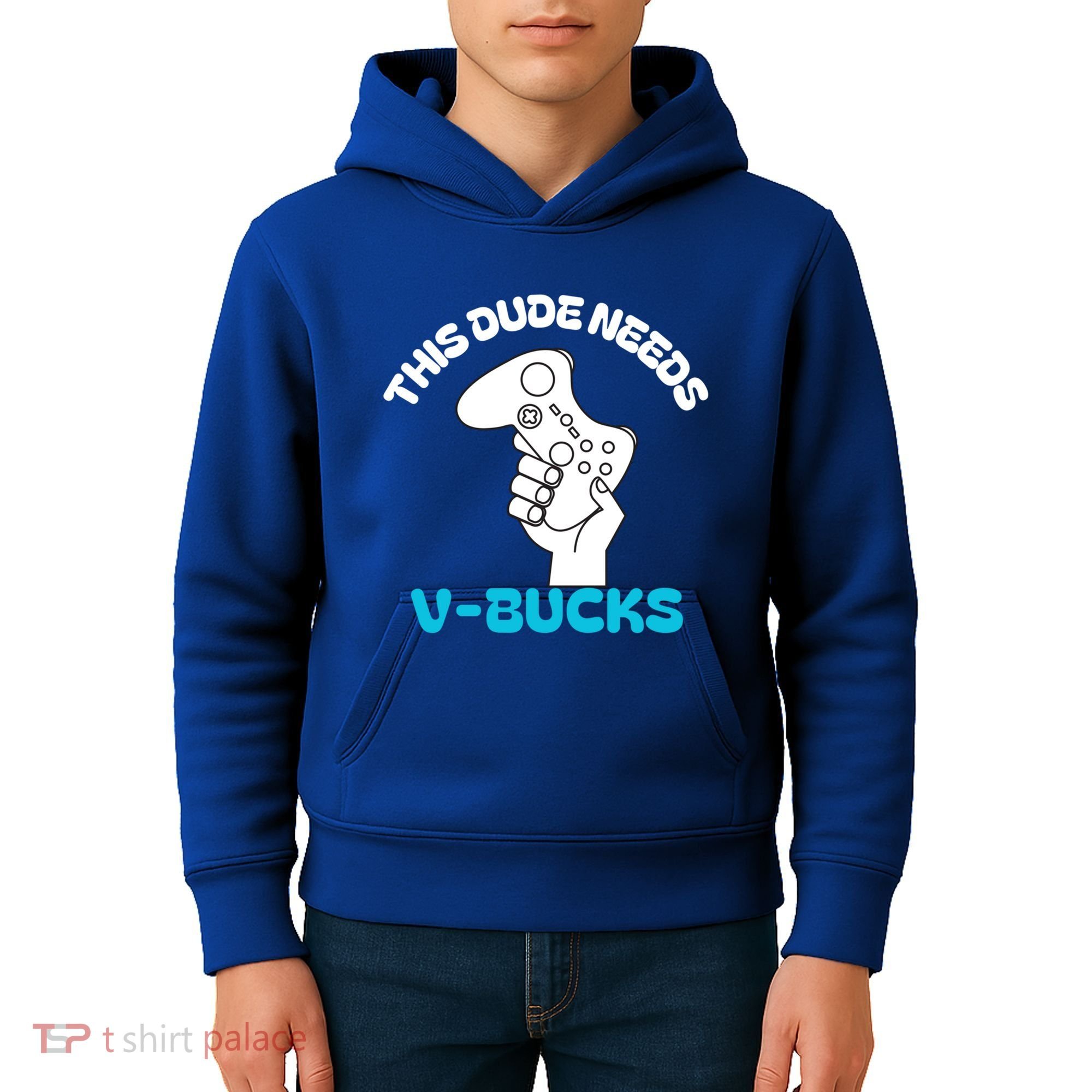 This Dude Needs V Bucks Funny This Dude Gamers Gift Kids Hoodie