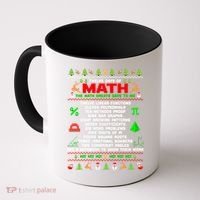 Twelve Days Of Math Teacher Students Ugly Sweater Christmas Gift Coffee Mug thumb 0
