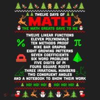Twelve Days Of Math Teacher Students Ugly Sweater Christmas Gift Beanie thumb 2