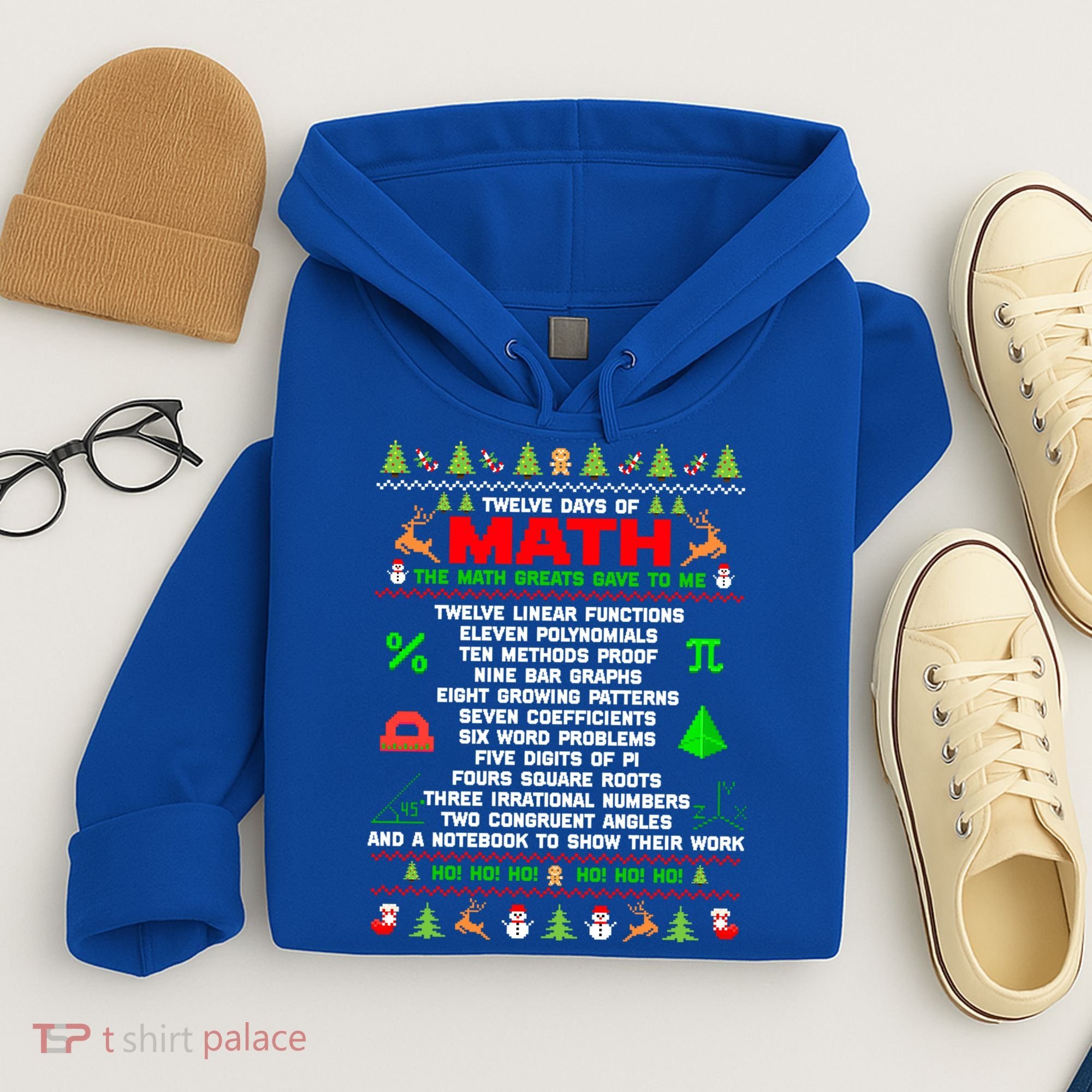 Twelve Days Of Math Teacher Students Ugly Sweater Christmas Gift Hoodie