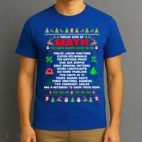 Twelve Days Of Math Teacher Students Ugly Sweater Christmas Gift T-Shirt thumb 3