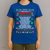 Twelve Days Of Math Teacher Students Ugly Sweater Christmas Gift T-Shirt thumb 4