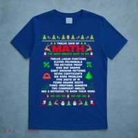 Twelve Days Of Math Teacher Students Ugly Sweater Christmas Gift T-Shirt thumb 5