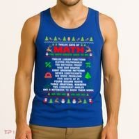 Twelve Days Of Math Teacher Students Ugly Sweater Christmas Gift Tank Top thumb 3