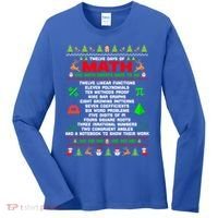 Twelve Days Of Math Teacher Students Ugly Sweater Christmas Gift Women's Long Sleeve Shirt thumb 0