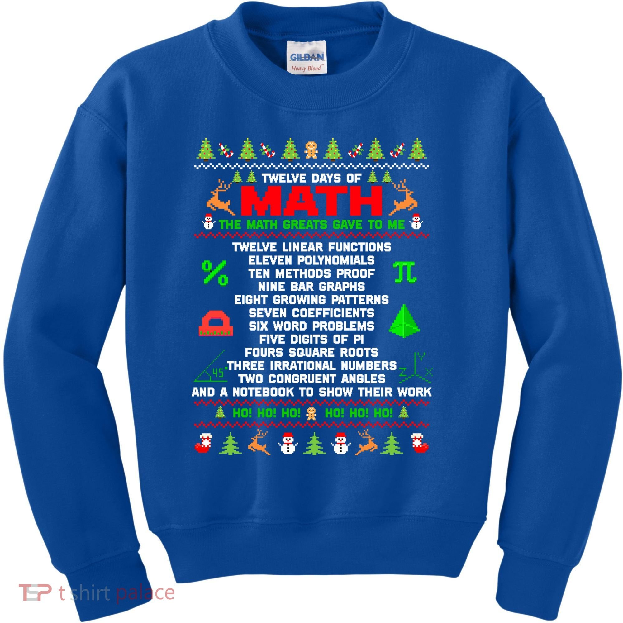 Twelve Days Of Math Teacher Students Ugly Sweater Christmas Gift Kids Sweatshirt