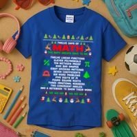 Twelve Days Of Math Teacher Students Ugly Sweater Christmas Gift Kids T-Shirt thumb 3