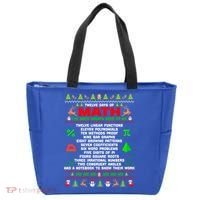 Twelve Days Of Math Teacher Students Ugly Sweater Christmas Gift Tote Bag thumb 0
