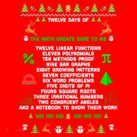 Twelve Days Of Math Teacher Students Ugly Sweater Christmas Gift Santa Hat thumb 1