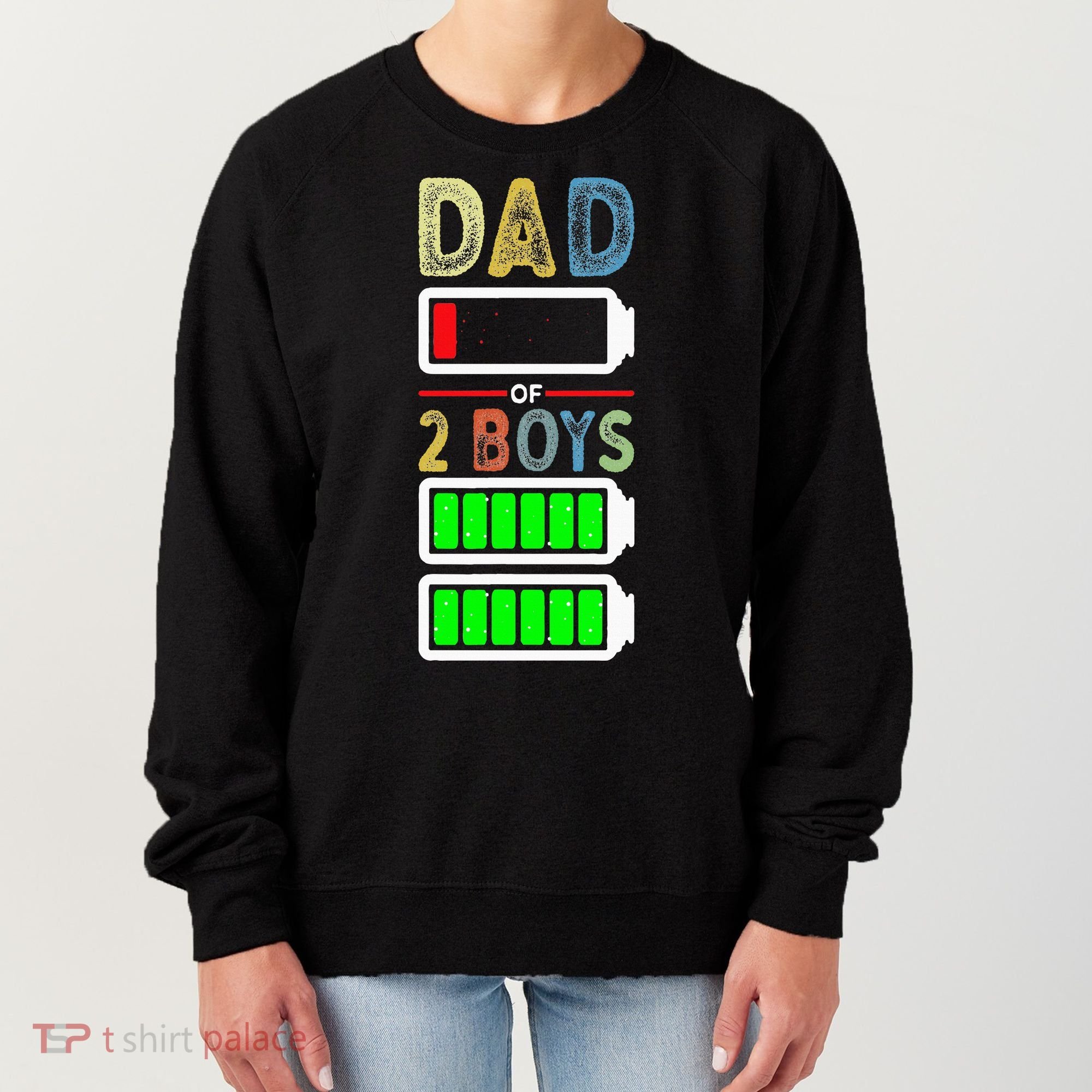 Tired Dad Of 2 Two Boy Low Battery Women's Sweatshirt